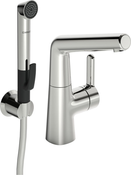 Hansa HANSADESIGNO Style basin mixer and hand shower, 151mm projection, 51342201