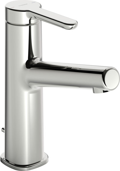 Hansa HANSADESIGNO Style basin mixer, 128mm projection, with drain set, 51832283