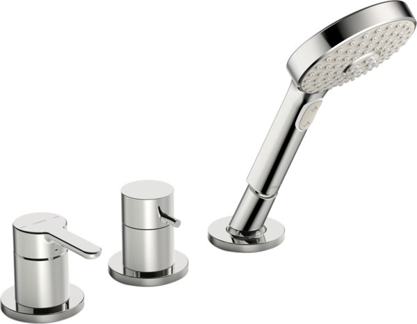 Hansa HANSADESIGNO Style ready-to-install set for bath/shower, 3-hole, round rosette, 53259063