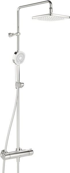 Hansa Hansamicra Style shower system, overhead shower 200x200mm, angular, 3-jet, projection 445-470mm, chrome, 44350230