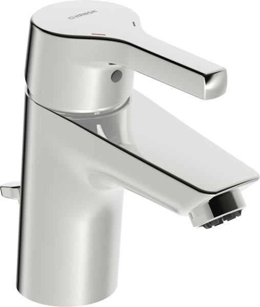 Hansa HANSAPALENO washbasin mixer, low pressure, with pull rod, projection 102 mm, chrome, 56391103