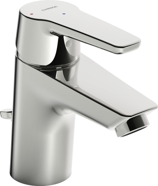 Hansa HANSAPOLO Eco single-lever basin mixer, energy-saving variant, with pop-up waste, 103mm projec...