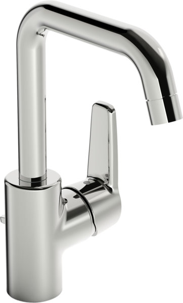 Hansa HANSAPOLO single lever basin mixer, with pop-up waste, 152mm projection, 51542293