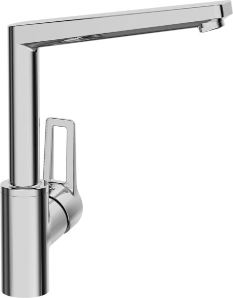 Hansa Hansatwist kitchen faucet, side operated, bow lever, swivel, projection: 193 mm, 09202205