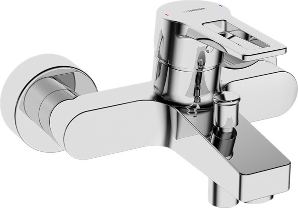 Hansa Hansatwist bath and shower mixer, with safety device, lever, projection: 162 mm, 09742185