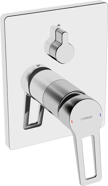 Hansa Hansatwist bath and shower mixer, ready-mounted set, with safety device, lever, concealed, square rosette, 89843085