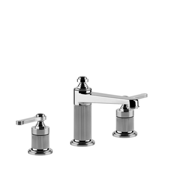 Gessi Venti20 3-hole basin mixer, projection 134mm, with drain set, table mounting, 65012