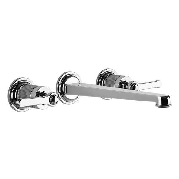 Gessi Venti20 finish-mount set 3-hole single-lever basin mixer, 243mm projection, without pop-up was...