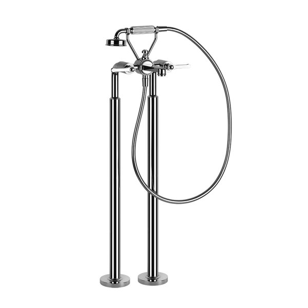 Gessi Venti20 ready-mounted bath/shower single lever mixer, with spout, hose and hand shower, 2-way,...