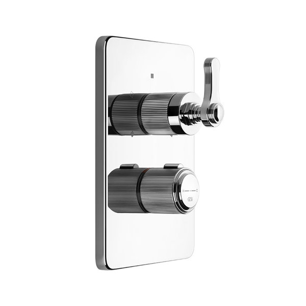 Gessi Venti20 ready-mounted set thermostat, with shut-off valve, 1-way, with thermostatic cartridge and RV, wall mounting, 65133