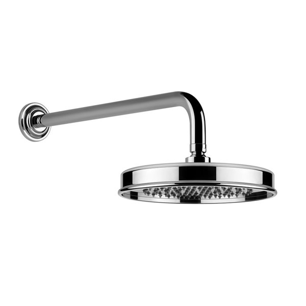 Gessi Venti20 anti-limestone overhead shower, D229mm, with joint and wall arm 389mm, wall mounting, 65148