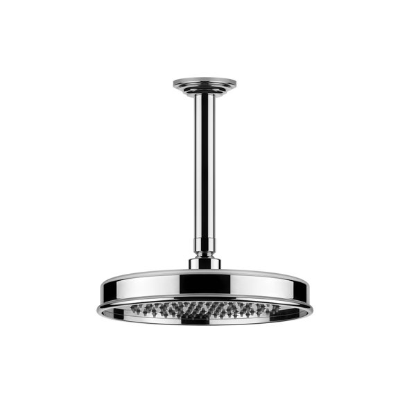 Gessi Venti20 anti-limestone overhead shower, D229mm, with joint and ceiling arm special dimensions 110-1900mm, ceiling mounted, 65150