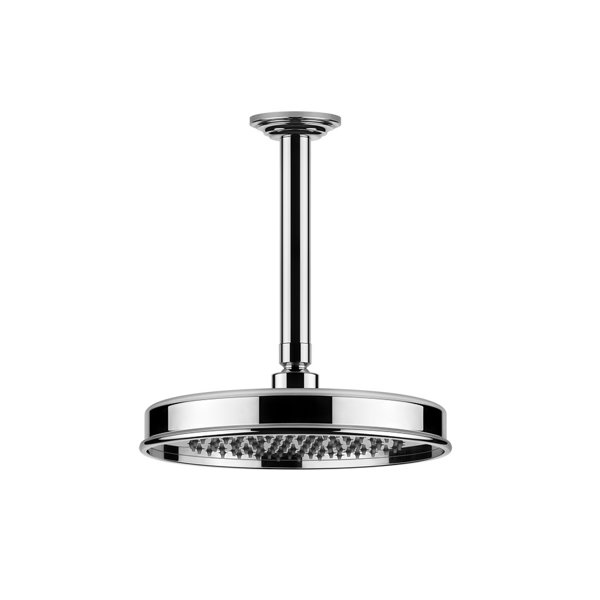 Gessi Venti20 anti-limestone overhead shower, D229mm, with joint and ceiling arm 288mm, ceiling mounted, 65152