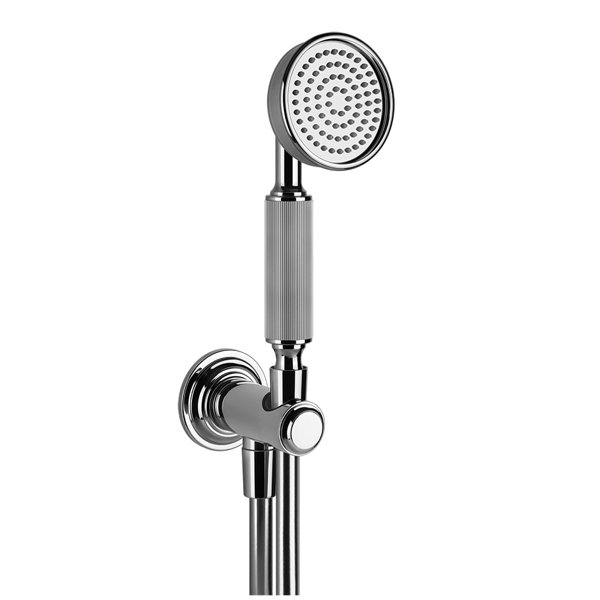 Gessi Venti20 shower set with wall connection elbow, with bracket, hose and hand shower, wall mounting, 1/2 connection, 65123