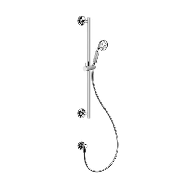 Gessi Venti20 shower bar with wall connection elbow, angled bracket and swivel shower holder, wall mounting, 1-jet, 1/2 connection, 65141