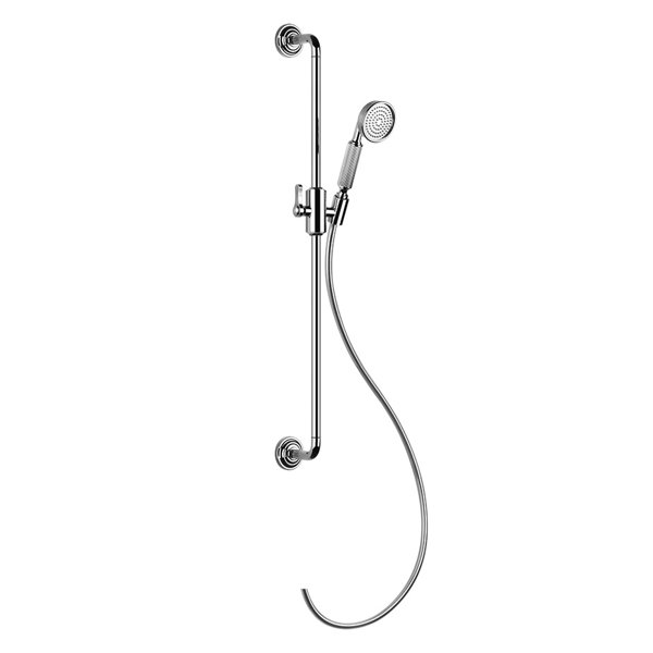 Gessi Venti20 shower bar with curved bracket, with swivel shower holder, wall mounting, 1-jet, 1/2 connection, 65144