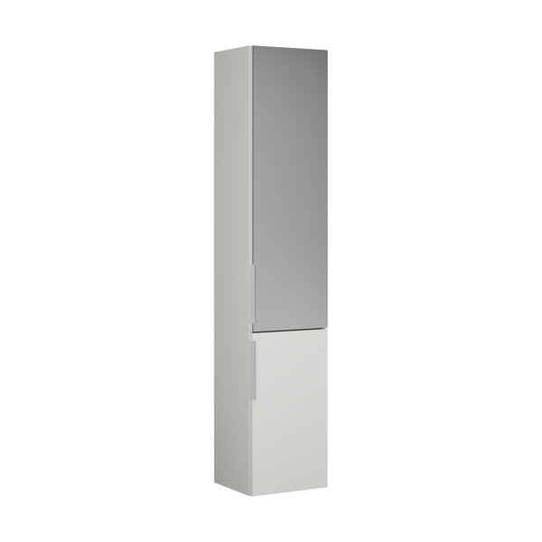 Burgbad Eqio tall cabinet with 2 doors, door hinge right, 1 door mirrored outside, 1760 x 350 mm