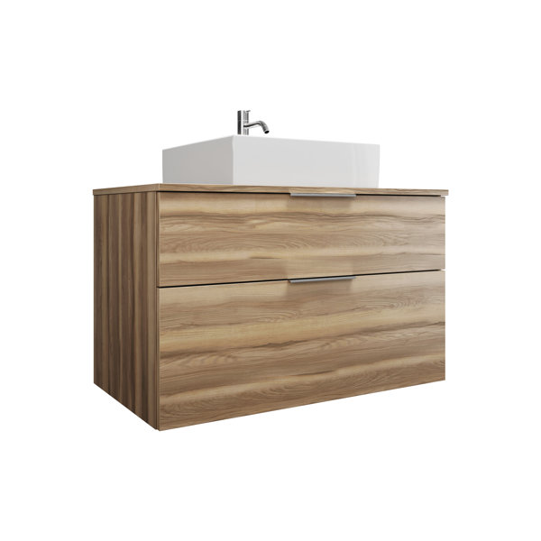 Burgbad Eqio ceramic countertop washbasin, square center, including vanity unit, width 1000m, SGUP100