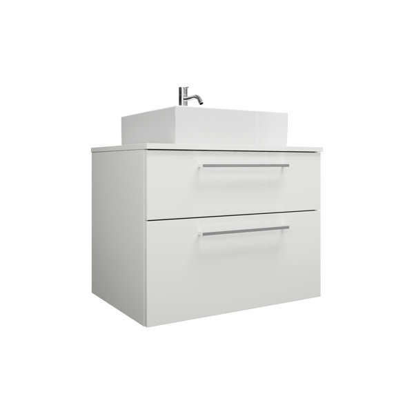 Burgbad Eqio ceramic countertop washbasin center, square, including vanity unit, width 600m, SGUP080