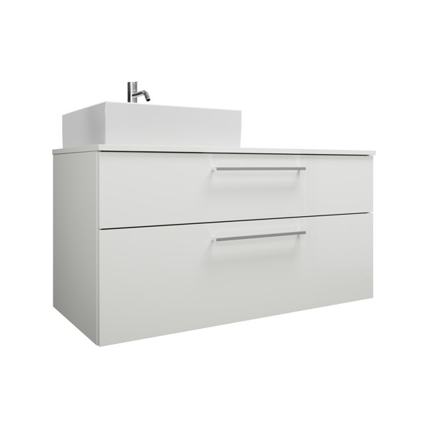 Burgbad Eqio ceramic countertop washbasins, including vanity unit 4 drawers, width 1400mm, SGUR140