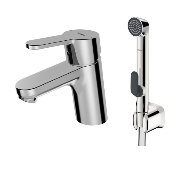 Hansa Hansaprimo basin mixer, with functional shower, without drain set, projection: 107mm, 49462203