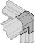 Hüppe 3-fold butt joint corner cap, for EasyStyle wall cladding, ES0205