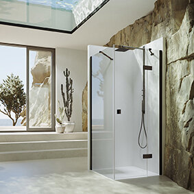 Hüppe SolvaPro Walk-IN L solution, made to measure, B1: 30-180cm, B2:30-120cm Height:120-200cm, 7T2480