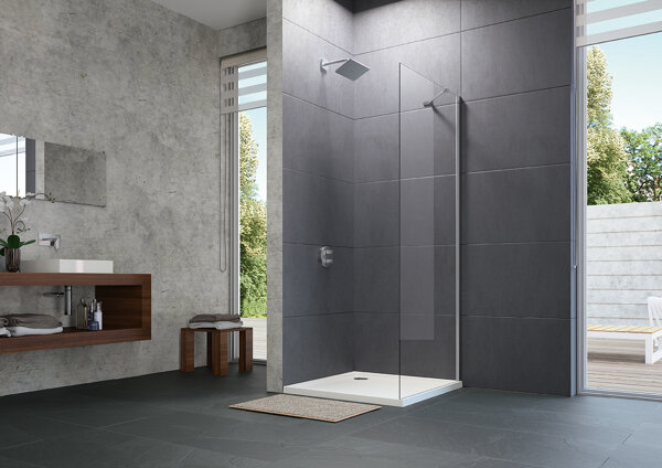 HÜPPE Design pure side panel for up-and-over door Left & right stop for shower tray