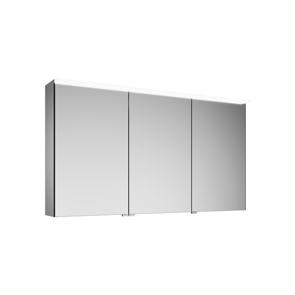 Burgbad Vry LED mirror cabinet, 3 doors, double door left, width 1206mm