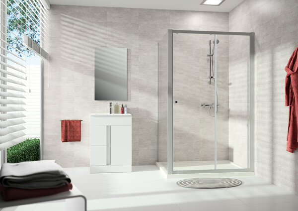 Hüppe Alpha 2 side panel, on bathtub, 4-corner, partially framed, width 200-1200mm, height 500-2000mm, made to measure, A20582