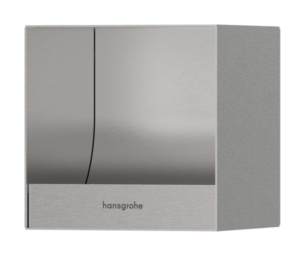 hansgrohe XtraStoris Original toilet roll holder, built-in, with storage container for 6 rolls, 140x140x682mm, 56058