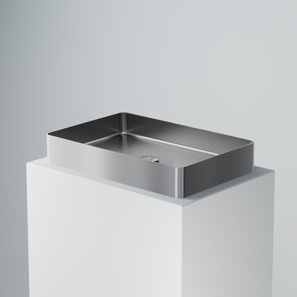 Steinberg Series 442 countertop washbasin, angular, 600x400x100mm, stainless steel, without tap hole, without overflow, 4427110