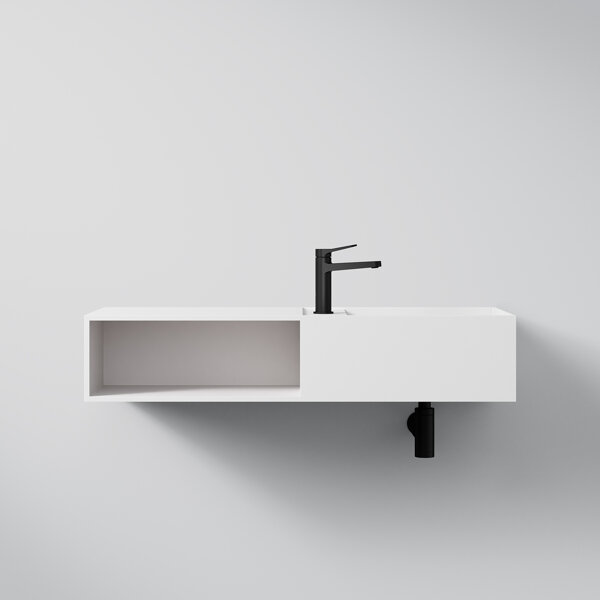 Steinberg Series 443 wall-mounted washbasin, with open compartment left, 1000x400x200mm, 1 tap hole,...