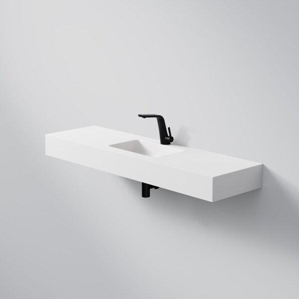 Steinberg Series 444 wall-mounted washbasin, 1400x400x130mm, SolidSurface, 1 tap hole, without overflow, 4447050W