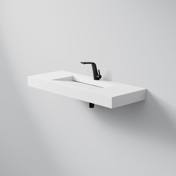 Steinberg Series 444 wall-mounted washbasin, 1200x460x100mm, SolidSurface, 1 tap hole, without overf...