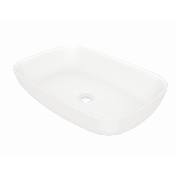 Steinberg Series 440 countertop washbasin, angular, 600x400x130mm, SolidSurface, without tap hole, w...