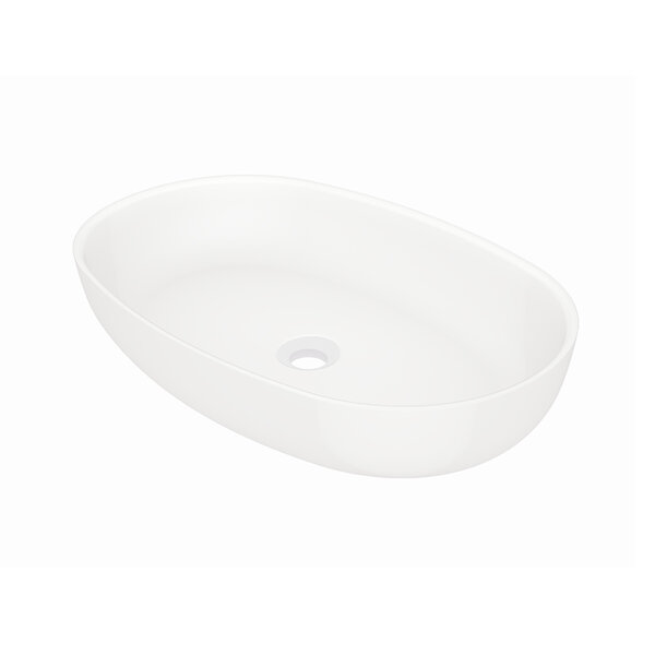 Steinberg Series 440 countertop washbasin, oval, 600x400x130mm, SolidSurface, without tap hole, with...