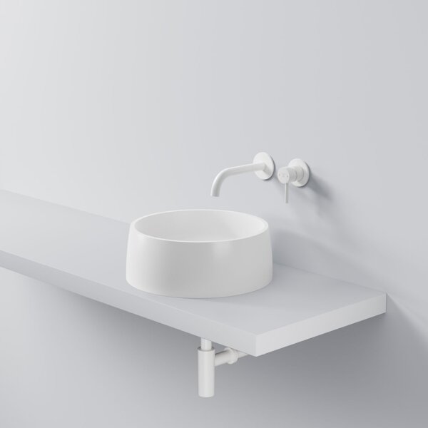 Steinberg Series 440 countertop washbasin, round, 415x415x150mm, SolidSurface, without tap hole, wit...