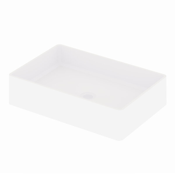 Steinberg Series 440 countertop washbasin, angular, 600x400x145mm, SolidSurface, without tap hole, w...