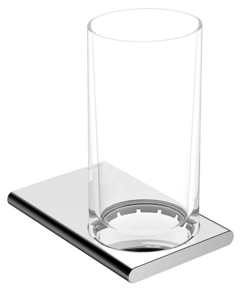 Keuco Edition 400 glass holder 11550, complete with crystal glass, chrome plated