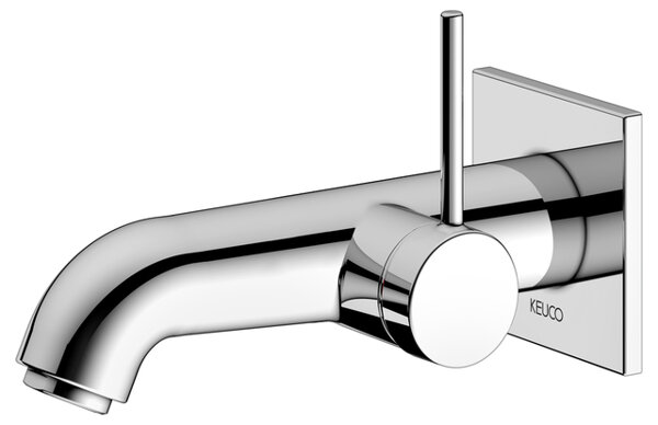 Keuco IXMO Soft washbasin mixer for concealed mounting, without pop-up waste, projection 165 mm, square rosette, 59516