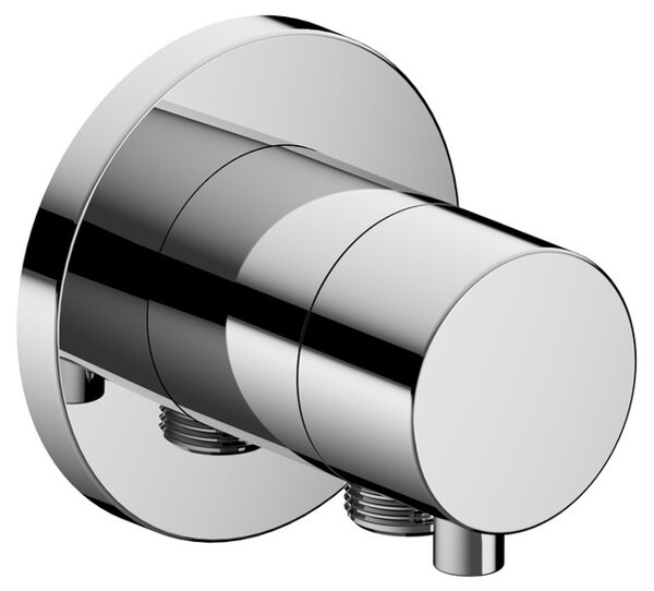 Keuco IXMO fitting 59541, shut-off valve with flush-mounted hose connection, rosette round, handle IXMO Comfort