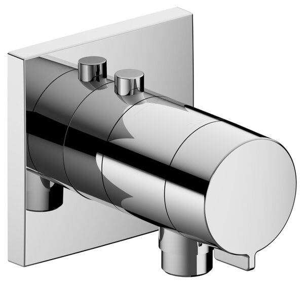 Keuco IXMO solo thermostatic mixer 59554, with hose connection UP DN 15, angular rosette