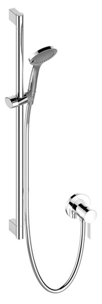 Keuco IXMO Solo shower set 1, 59601, with round rosettes, single-lever mixer for 1 consumer, chrome-...