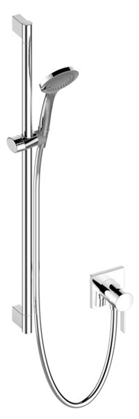 Keuco IXMO Solo Shower Set 2, 59601, with angular rosettes, single-lever mixer for 1 consumer, chrom...