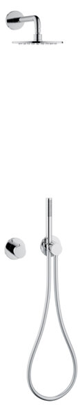 Keuco IXMO shower set 7, 59602, with round rosettes, thermostat for 2 consumers, chrome-plated