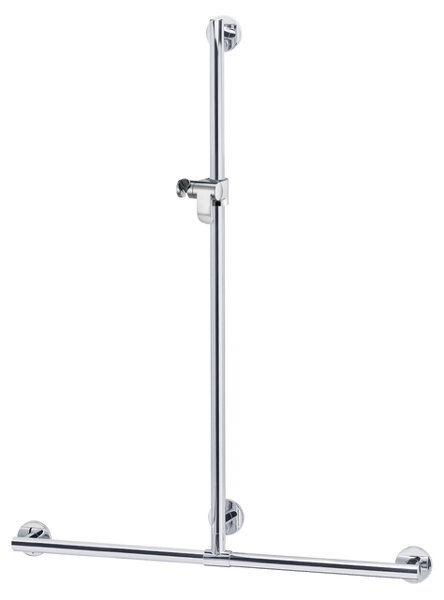 Keuco Plan Care shower handrail 34914, with shower bar, handrail:982mm, bar:1263mm