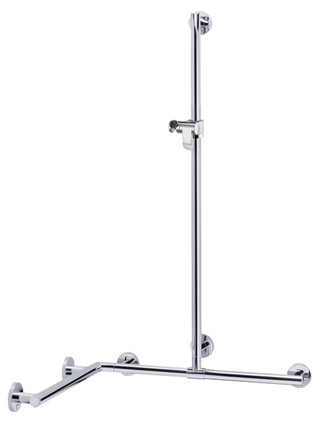 Keuco Plan Care shower handrail with shower bar 34915, left 1297mm, right 1097mm, bar:1263mm