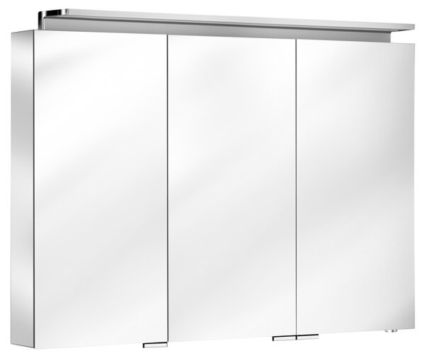 Keuco Royal L1 mirror cabinet 13606, 3 revolving doors, 1300mm, with 2 inside drawers