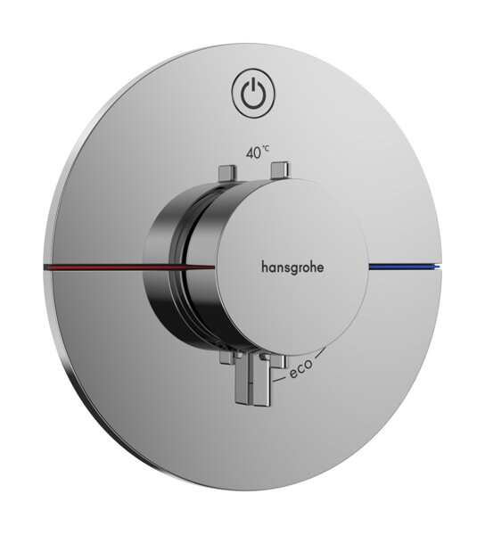 hansgrohe ShowerSelect Comfort S thermostat, concealed, 1 consumer, round rosette, with button, 15553